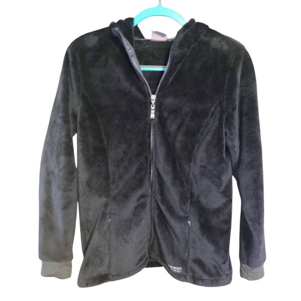 Merrell Hooded Black Fleece Full Zip Jacket Sz Small. Very good condition.